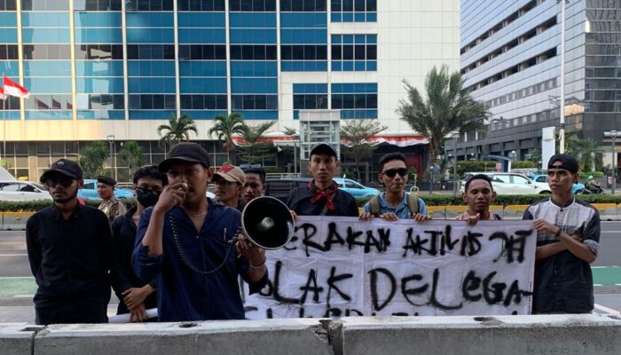 Foto Aksi Gerakan Aktivis Jakarta, depan Dubes Jepang, Rabu, (30/08/2023).