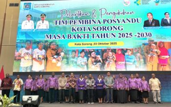 Wali Kota Sorong Lantik Jemima Elisabeth Sebagai Ketua Tim Pembina Posyandu Kota Sorong