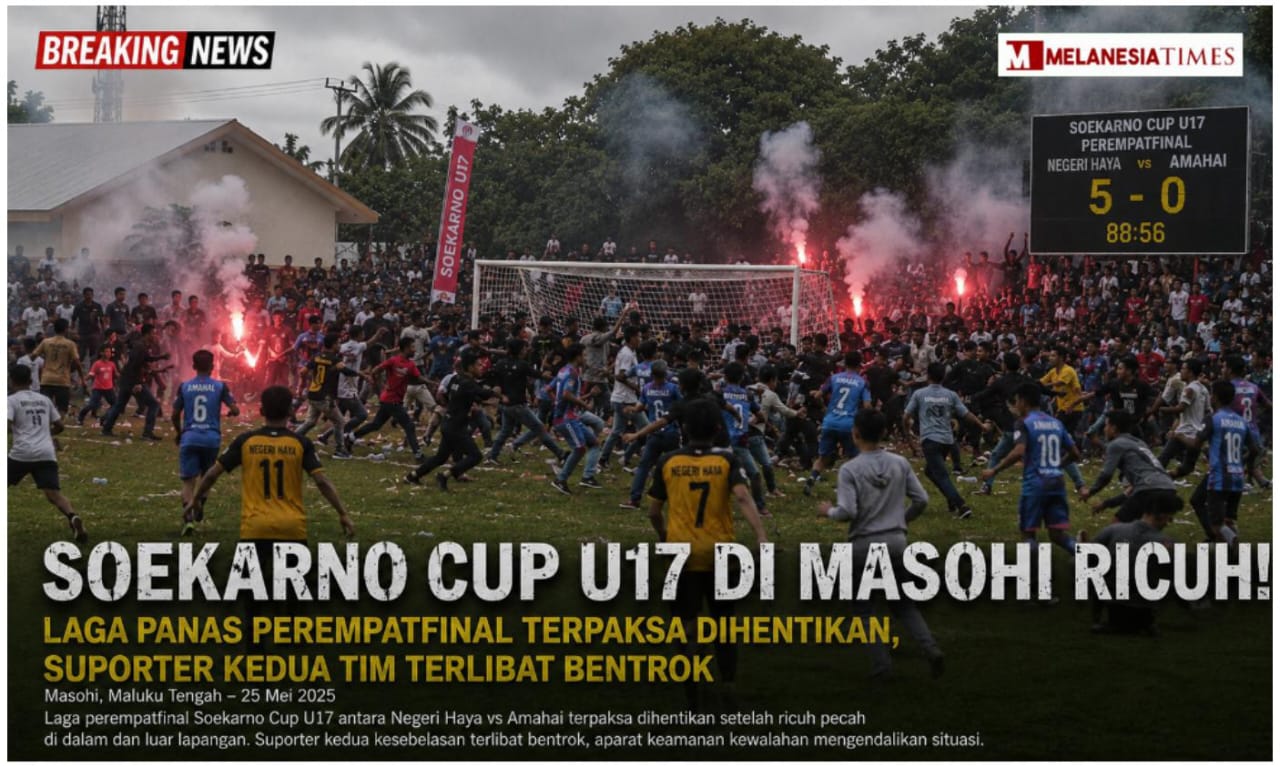 Laga Perempatfinal Soekarno Cup U17 Ricuh, Kedua Tim Terancam Didiskualifikasi