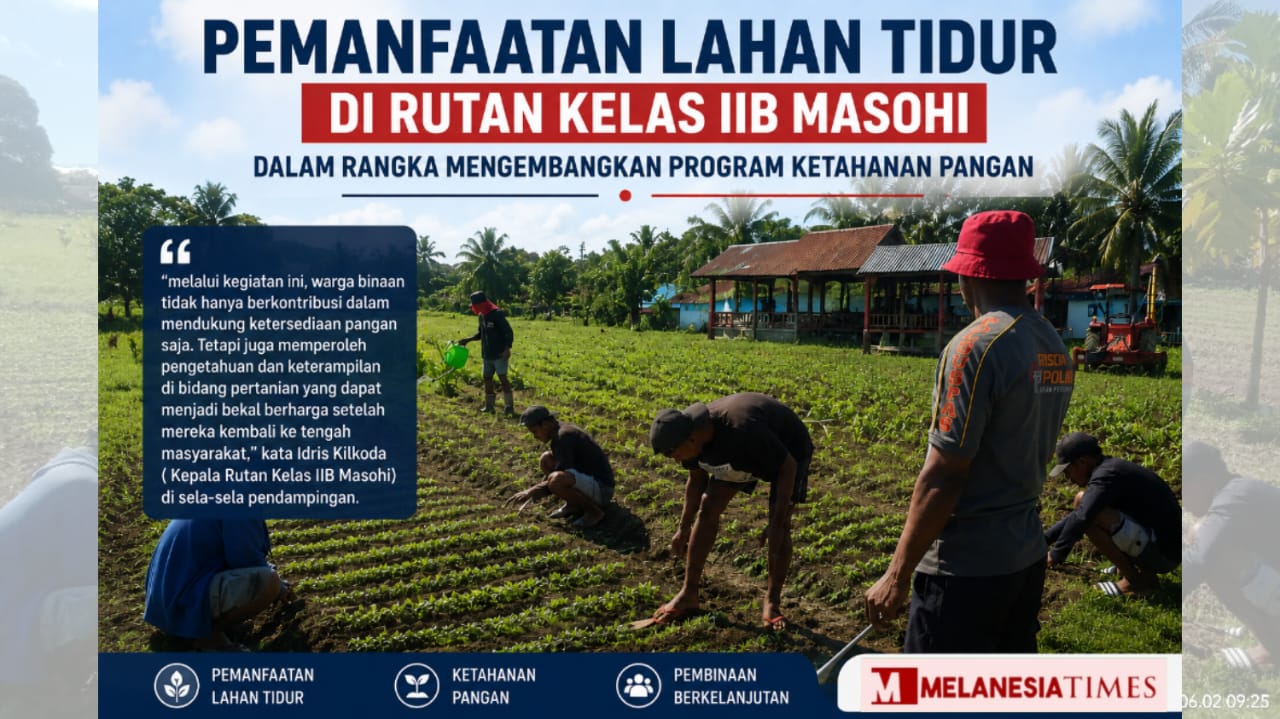 Rutan Masohi Optimalkan Lahan Tidur untuk Ketahanan Pangan, Warga Binaan Dilibatkan Kelola Kebun Kangkung