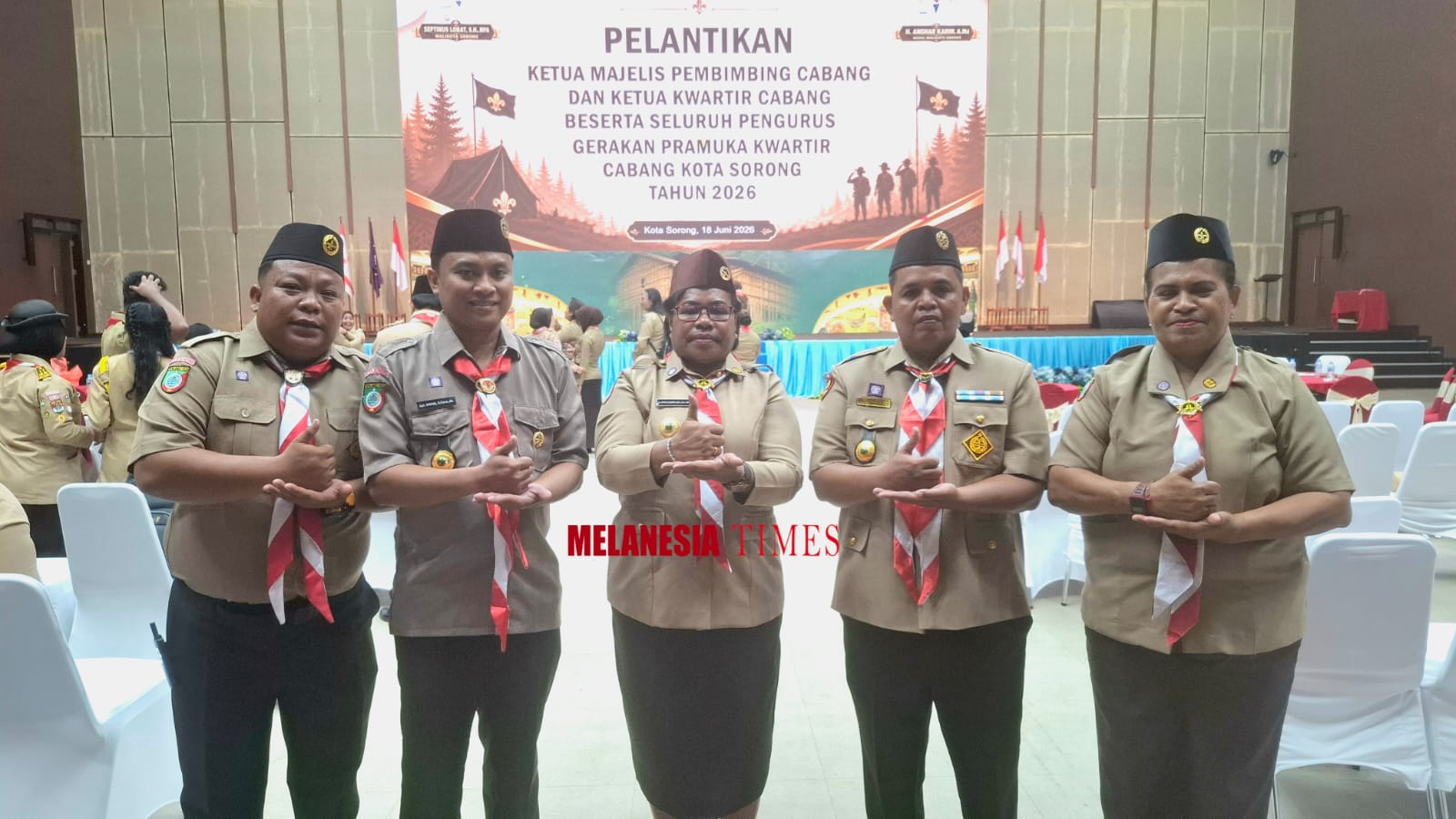 Pelantikan Pengurus Pramuka Kota Sorong 2026, Wali Kota Tekankan Pembinaan Karakter Generasi Muda
