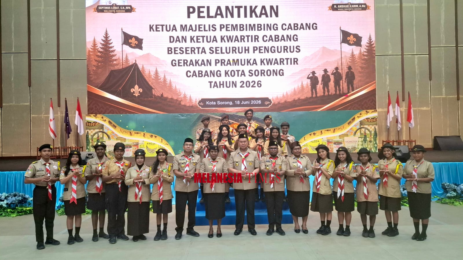 Pelantikan Pengurus Pramuka Kota Sorong 2026, Wali Kota Tekankan Pembinaan Karakter Generasi Muda