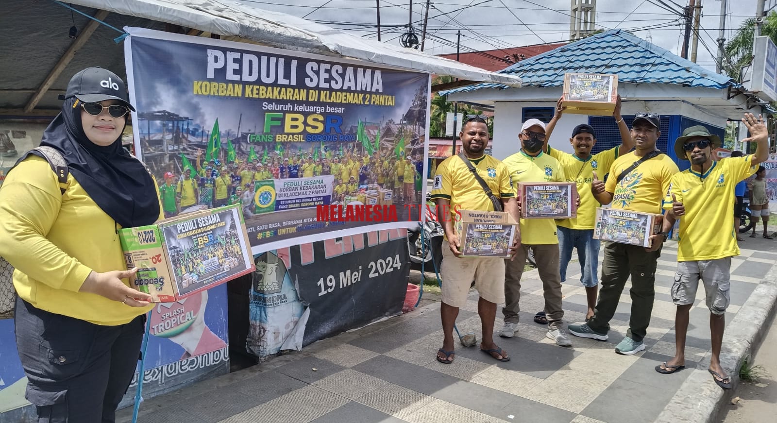Jelang Laga Brasil vs Jepang, Fans Brasil Sorong Raya Pilih Aksi Kemanusiaan untuk Korban Kebakaran Klademak