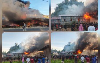 ‎Kebakaran Landa Bengkel Jakarta Motor di Waisai: Aksi Heroik Prajurit Yonif TP 863/BB Padamkan Api ‎