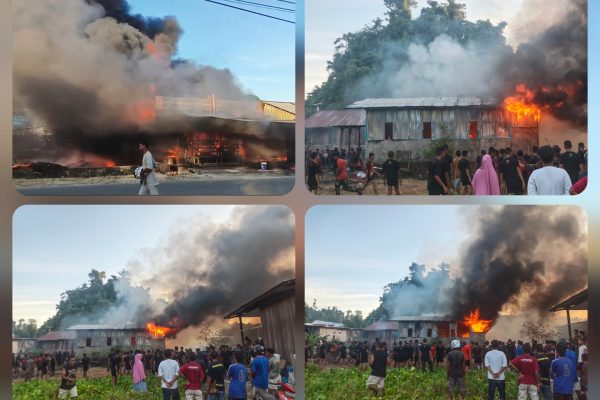 ‎Kebakaran Landa Bengkel Jakarta Motor di Waisai: Aksi Heroik Prajurit Yonif TP 863/BB Padamkan Api ‎