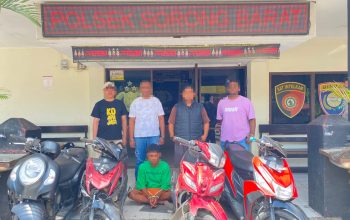 Team Elang Polsek Sorong Barat Tangkap Satu Pelaku Amankan 4 Motor, Dua Pelaku Masih Buron