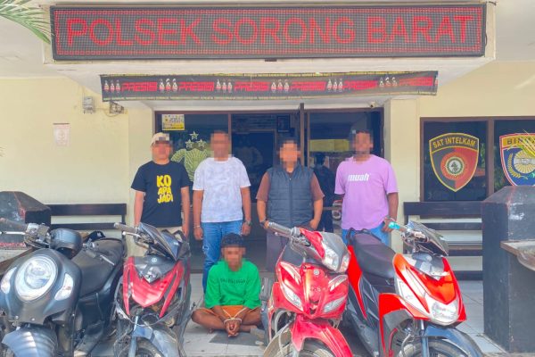 Team Elang Polsek Sorong Barat Tangkap Satu Pelaku Amankan 4 Motor, Dua Pelaku Masih Buron