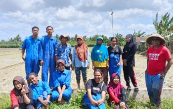 Edukasi Berbasis Akasi: Akademisi FAPERTA UNAMIN Sorong dan Siswa SMK Dampingi Kelompok Tani Sidodadi Tanam Padi