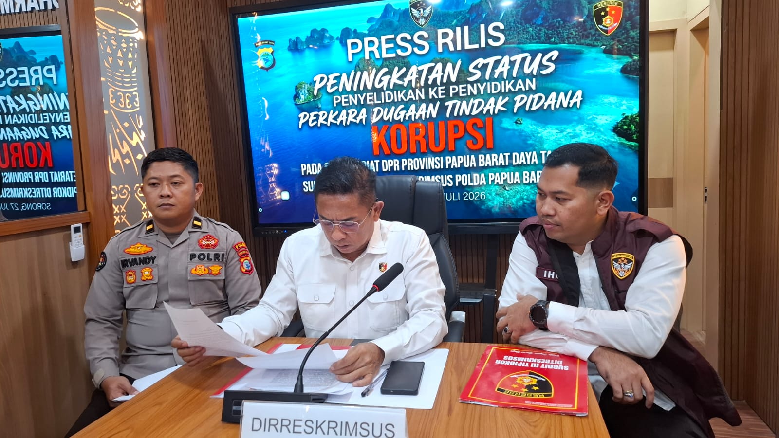 Polda PBD Naikkan Dugaan Korupsi Rp6,5 Miliar di Sekretariat DPRP Papua Barat Daya ke Tahap Penyidikan
