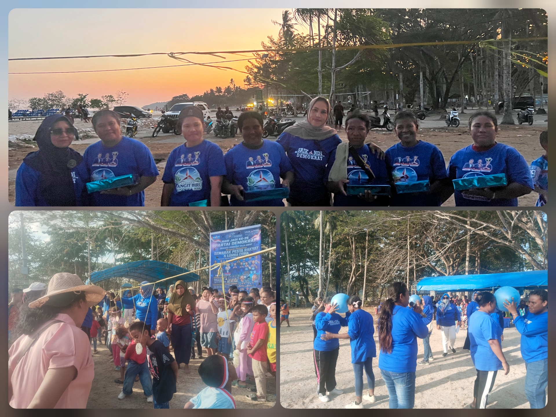 HUT ke-25, DPC Demokrat Raja Ampat Gelar Lomba Rakyat di Pantai WTC