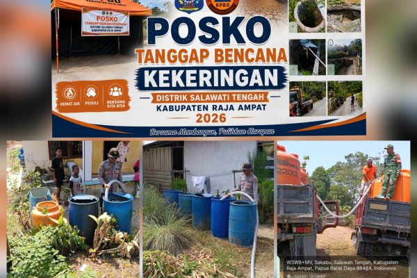 Salawati Tengah Dilanda Kekeringan, BPBD Raja Ampat Salurkan Bantuan Air Bersih