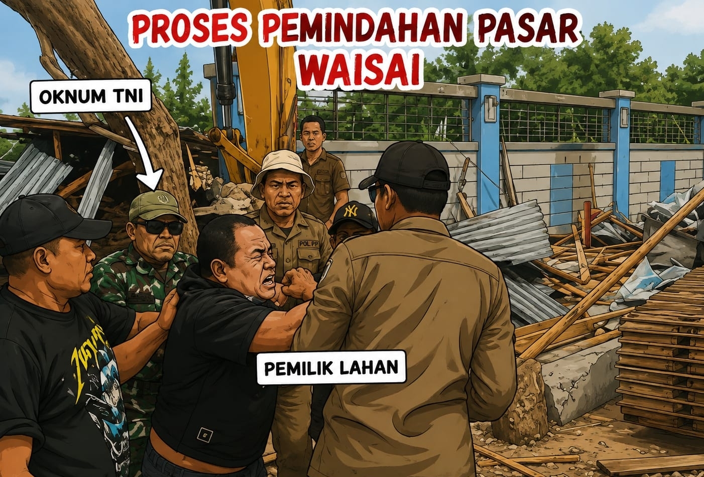 Dugaan Kekerasan Oknum TNI AD Dalam Penertiban Pasar Waisai Jadi Sorotan  ‎
