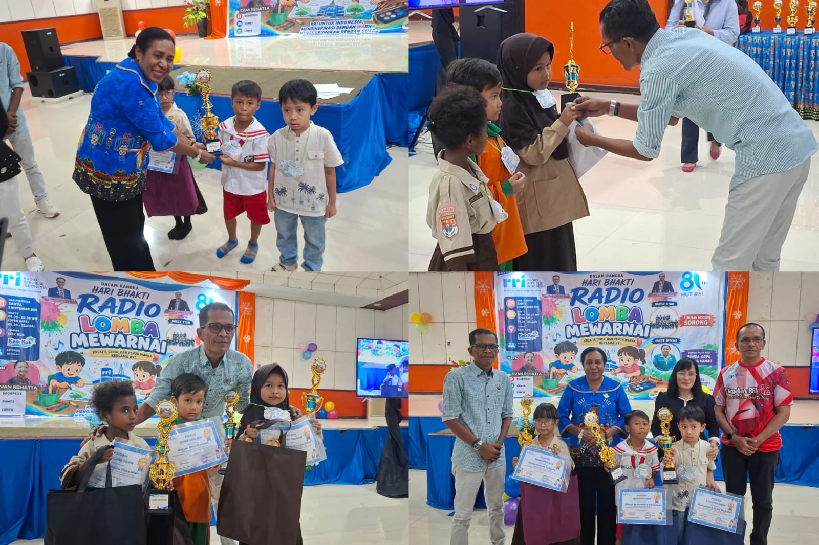 Semarak HUT ke-81, RRI Sorong Libatkan Anak-anak SD dalam Lomba Mewarnai