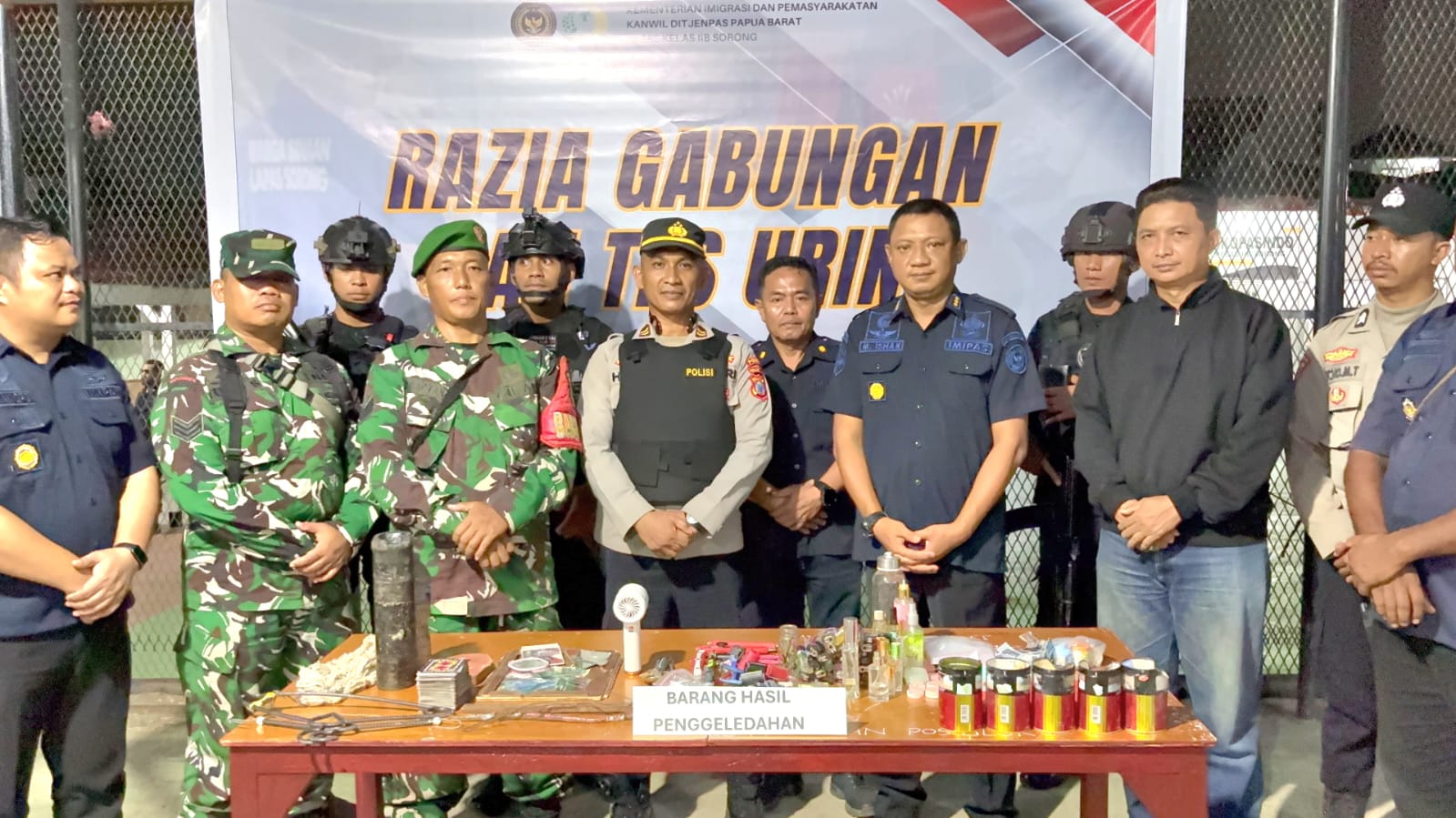 Cegah Gangguan Kamtib, Lapas Sorong Libatkan TNI-Polri dalam Razia Gabungan