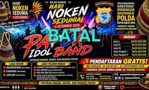 Papua Idol Band Batal Digelar, Peserta Tak Penuhi Kuota