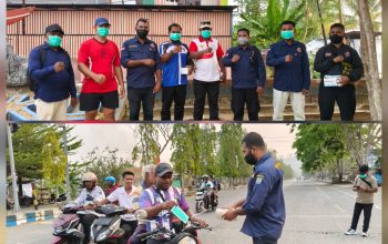 Karhutla Kepung Raja Ampat, Karang Taruna, GAMKI dan BMP Bagikan Masker