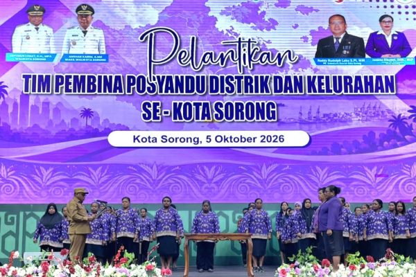 Wali Kota Sorong Kukuhkan TP Posyandu Distrik dan Kelurahan, Siapkan Penguatan Layanan Dasar