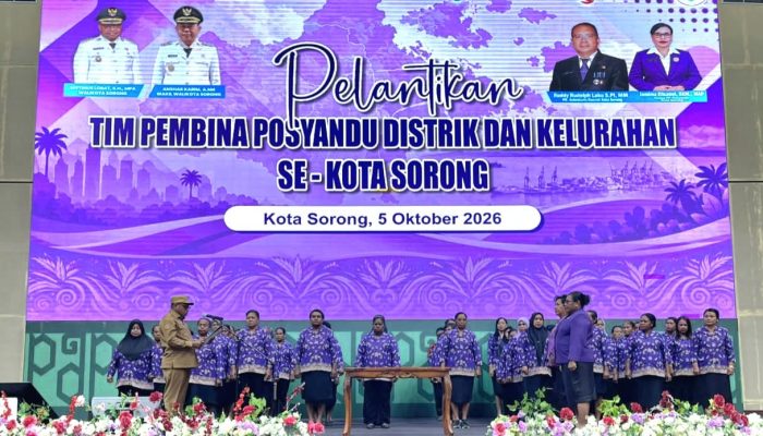 Wali Kota Sorong Kukuhkan TP Posyandu Distrik dan Kelurahan, Siapkan Penguatan Layanan Dasar